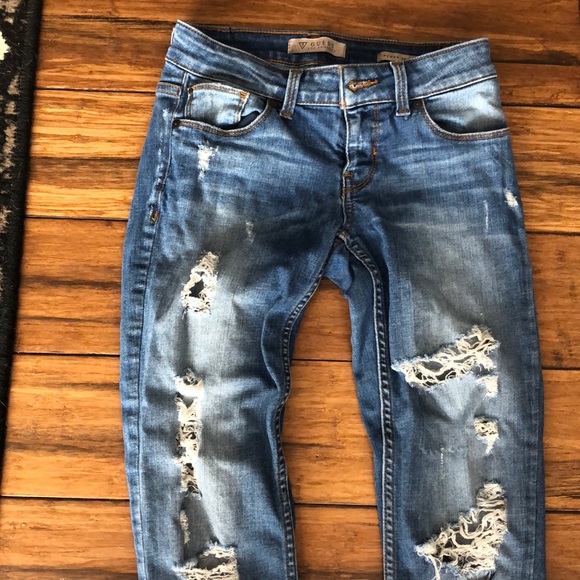 GUESS skinny ripped jeans - power skinny low rise - Picture 1 of 6